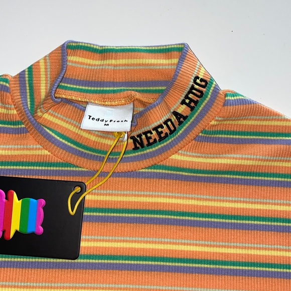Teddy Fresh WOMEN'S RIB MOCKNECK ORANGE NWT - Picture 3 of 13